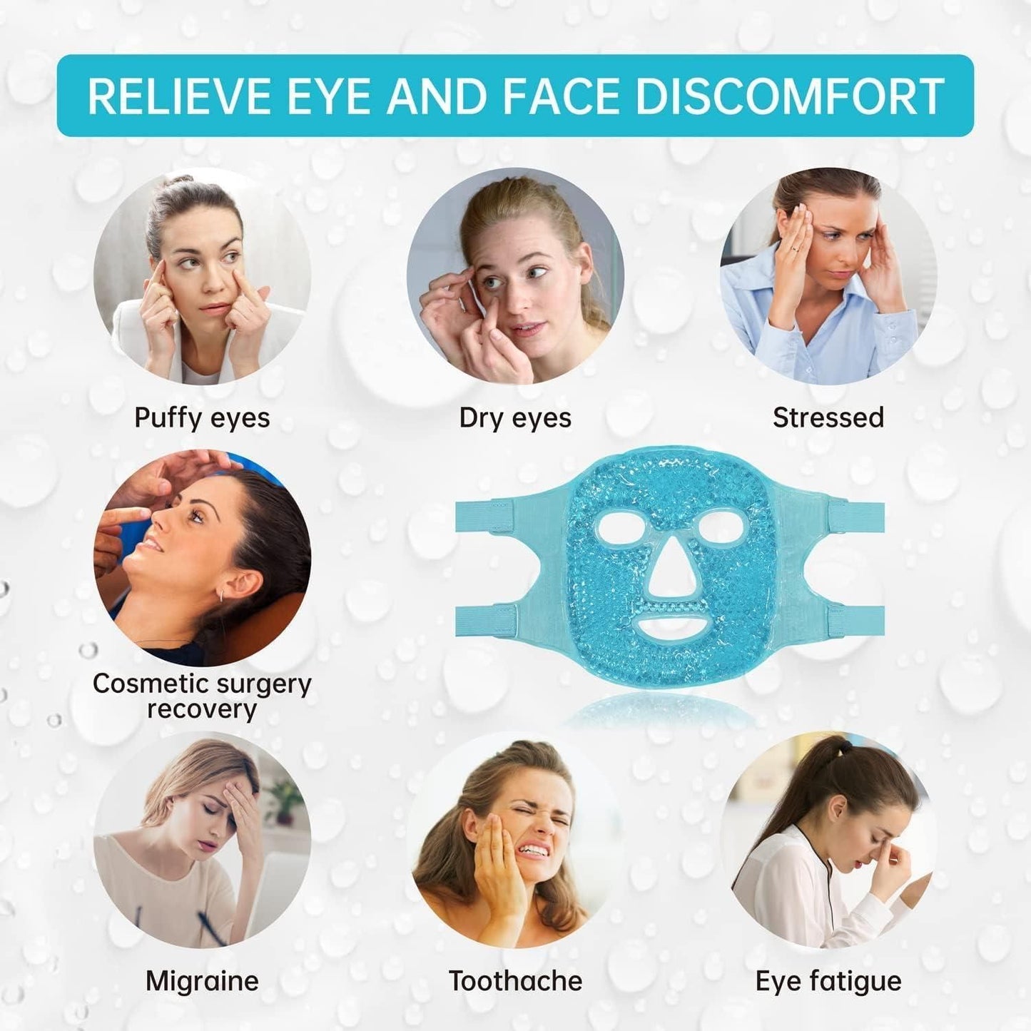 Cool Gel Face & Eye Mask – Hot & Cold Therapy for Pain Relief & Relaxation