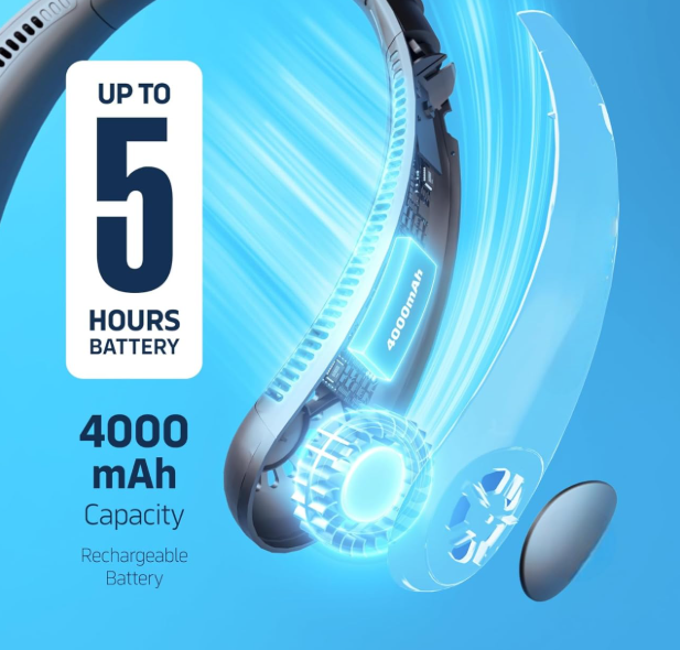 Portable Bladeless Hanging Rechargeable Neck Fan