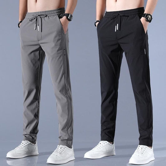 Men's NS Lycra Track Pants – Grey Melange – Pack of 2 | Stretchable & Stylish
